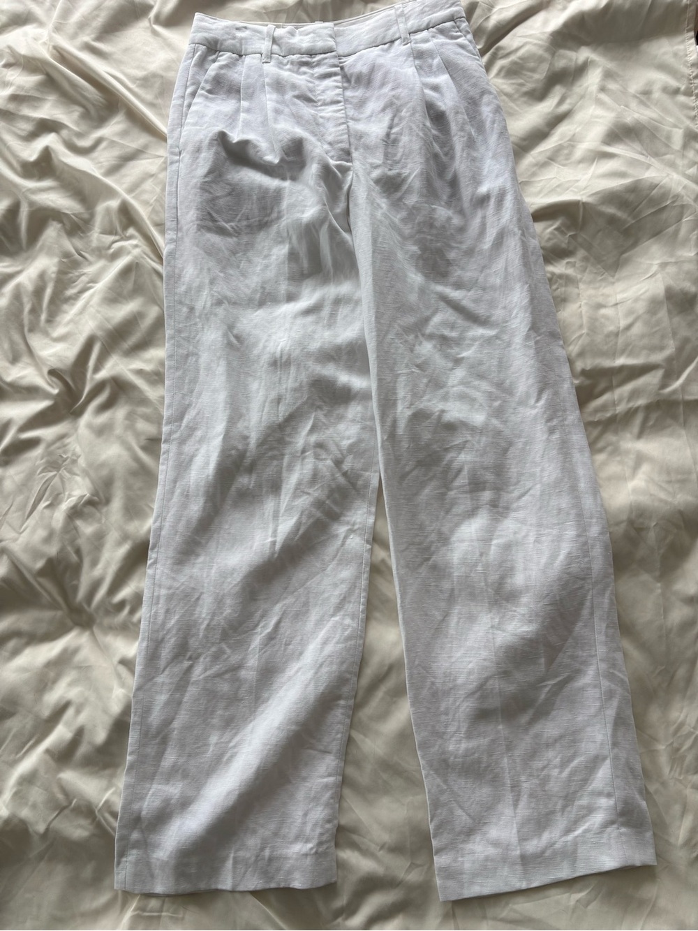 Aritzia White Effortless Linen Pants